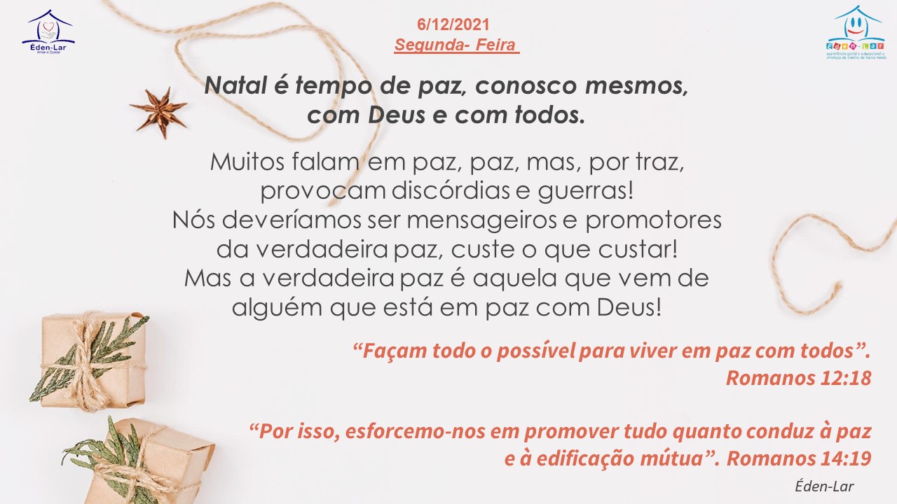 Read more about the article Mês do Advento – Dia 06